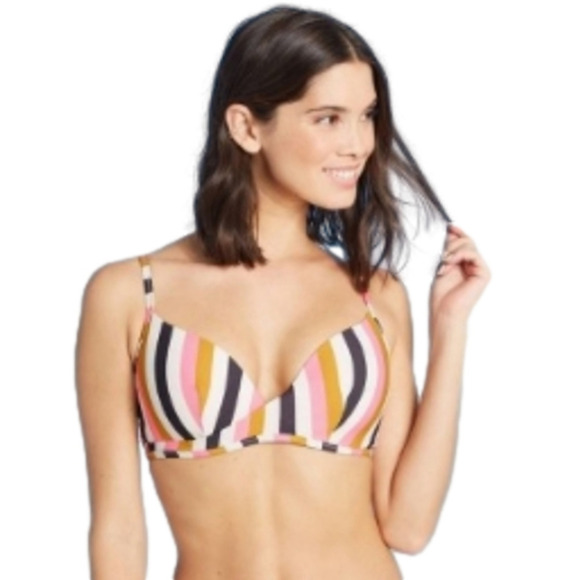 𝅺shade & Shore Bikini Top Swim Stripes - Picture 1 of 10